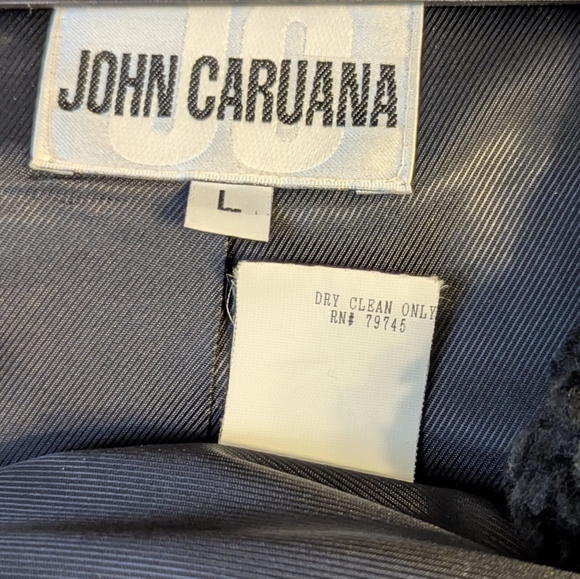 John Caruana Black Sherpa Coat Button Lined Warm Winter size Large - Picture 4 of 5